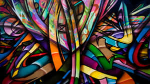 Hermoso Arte Abstracto de Graffiti en Pared — Arte abstracto GIF Fondos de pantalla