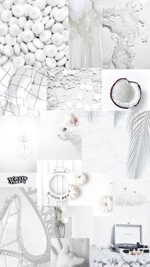 Hermoso fotomontaje blanco estético para iPhone — Estético minimalista GIF Fondos de pantalla