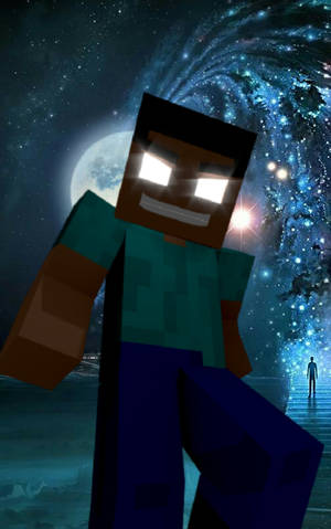 Herobrine Luna Llena Arte — Galaxy Tab Active Fondos de pantalla