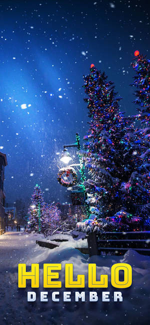 Fondo de pantalla de Hola Diciembre Nochebuena Nevada — iPhone 16 Pro Max Fondos de pantalla