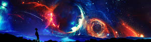 Fondo de pantalla del Hombre Sobre un Planeta Colosal