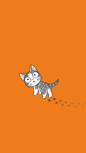Fondo de pantalla de huellas de patas de gato de dibujos animados — Gato anime Fondos de pantalla