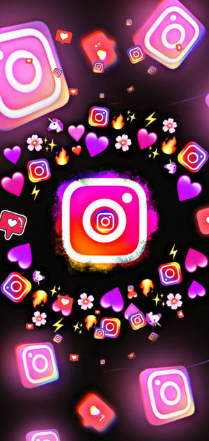 Fondo de pantalla Icono de Instagram y Emojis — iPhone 14 Fondos de pantalla