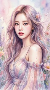 Una suave pintura en acuarela de un ídolo de Kpop con elementos florales. — Kpop GIF Fondos de pantalla