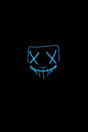 Máscara de Halloween LED azul Dim — Oscuro Fondos de pantalla