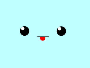 Fondo de pantalla de portada de cara kawaii azul pastel.