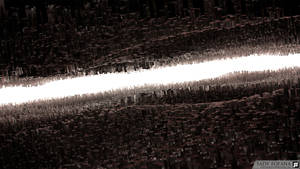 Fondo de pantalla de ilusión de reflejo 3D hecho de estructuras negras