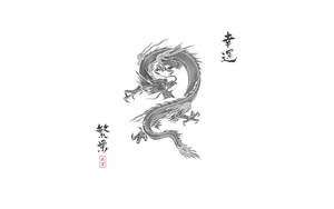 Ilustración a lápiz de arte de dragón japonés — Dragón japonés Fondos de pantalla