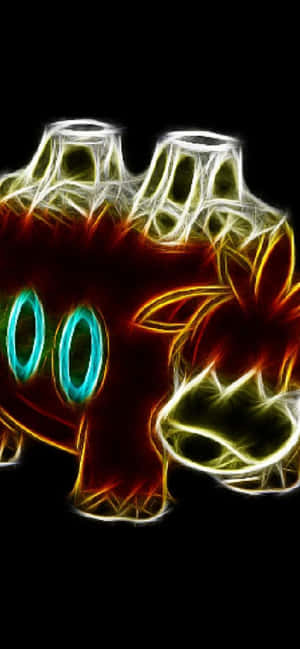 Ilustración Brillante de Camerupt sobre Fondo Negro — Vivo X500 Pro Fondos de pantalla