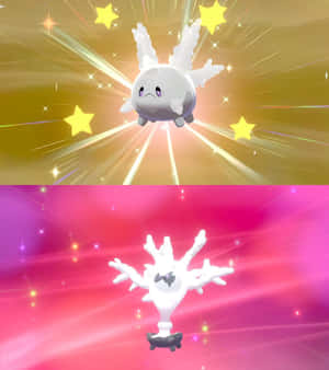 Ilustración brillante de Corsola y Cursola de Galar