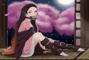 Ilustración de arte fan de Nezuko de Demon Slayer