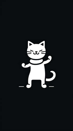 Ilustración de gato feliz bailando