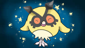 Ilustración de Hoothoot sobre fondo azul — Pokemon Fondos de pantalla