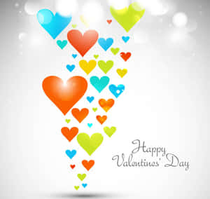 Ilustración digital de saludo de San Valentín lindo y multicolor — Lindo día de San Valentín Fondos de pantalla
