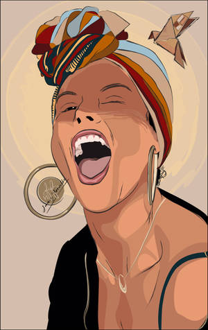Fondo de pantalla de ilustración digital de Alicia Keys — Honor Pad 20 Pro Fondos de pantalla