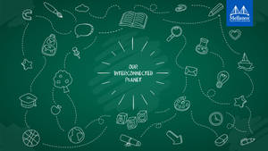 Fondo de pantalla de Ilustración Escolar Nuestro Planeta Interconectado — iMac Fondos de pantalla