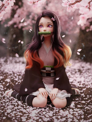 Imagen 3D de Nezuko de Demon Slayer