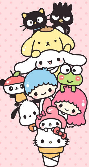 Fondo de pantalla kawaii sanrio de hello kitty y amigos.