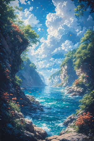 océano,naturaleza,fondo de mar,fondo animado,realismo vibrante,arte precisista,estilo anime — Anime hermoso Fondos de pantalla