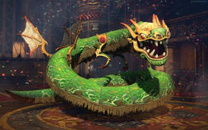 Impresionante dragón japonés verde jade adornando la pantalla de la PC — Dragón Japonés PC Fondos de pantalla