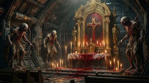 Fondo de pantalla de El siniestro interior de la Iglesia de la Unitología.