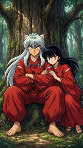 Fondo de pantalla clásico de Inuyasha y Kagome de Inuyasha — Pareja de anime GIF Fondos de pantalla