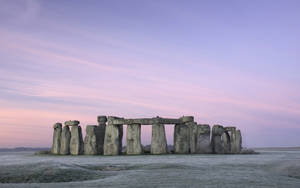 Fondo de pantalla de invierno en Stonehenge Inglaterra — Amanecer Fondos de pantalla