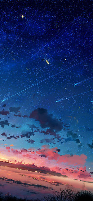iPhone 4K Anime Estrellas Fugaces y Cometa
