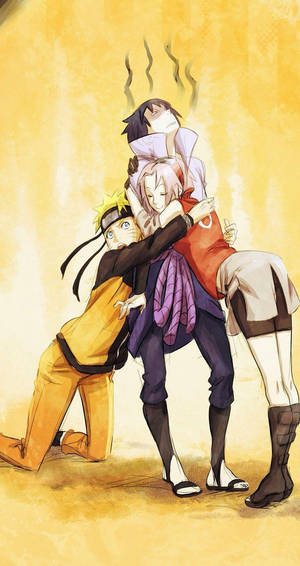 Equipo 7 Naruto Abrazo iPhone — Sasuke Fondos de pantalla