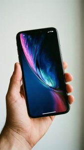 Fondo de pantalla de estilo de vida del iPhone X sostenido en la mano.