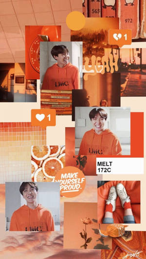 Jhope estético naranja de BTS — Estética de BTS Fondos de pantalla