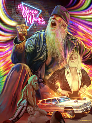 Jimmy Valiant Leyenda Icónica de la Lucha Libre WWF — Estética retro Fondos de pantalla