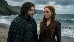 Jon Nieve y Daenerys comparten un momento en Rocadragón en la temporada 8.