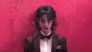 Fondo de pantalla del Jugador 067 de Squid Game con traje — 067 squid game Fondos de pantalla