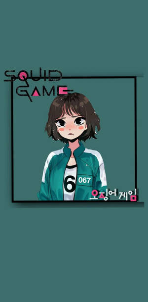 Fondo de pantalla de arte lindo del jugador 067 de Squid Game — 067 squid game Fondos de pantalla