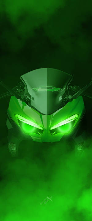 Kawasaki H2r Humo Verde — Galaxy Z Flip 6 Fondos de pantalla