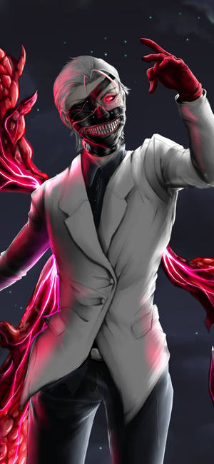 Ken con Esmoquin Blanco Tokyo Ghoul para iPhone — iPhone 17e Fondos de pantalla