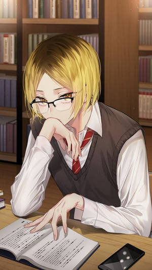 Kenma Estudiando en la Biblioteca — Anime para celular Fondos de pantalla