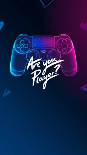 Fondo de pantalla de Keren con controlador PlayStation rosa y azul y texto ¿Eres Jugador? — Neón iPhone Fondos de pantalla