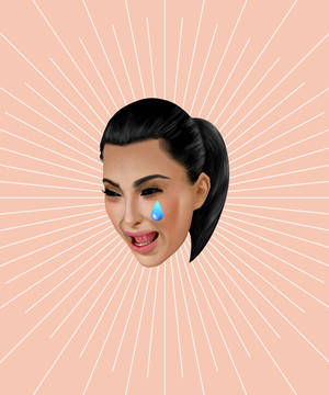 Fondo de pantalla divertido de emoji de la celebridad Kim Kardashian — Galaxy Z Fold 5 Fondos de pantalla