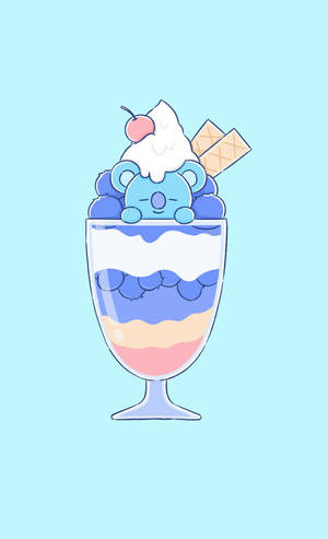 Fondo de pantalla de Koya BT21 helado — Galaxy Tab S9 FE Fondos de pantalla