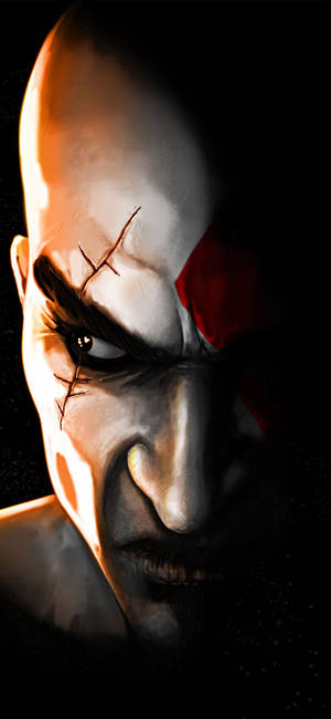 Fondo de pantalla del feroz Kratos del juego God of War — iPhone 13 Fondos de pantalla