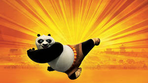Kung Fu Panda Asestando una Patada Poderosa