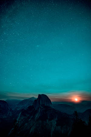 Fondo de pantalla amanecer azul estrellado Yosemite