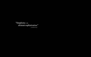 Fondo de pantalla con cita estética en negro: La simplicidad es la máxima sofisticación