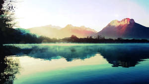 Fondo de pantalla de Lago y Montañas Naturales