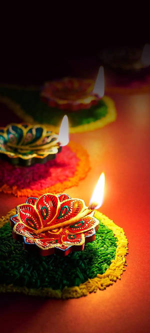Fondo de pantalla lámparas de aceite Diwali — iPhone 16 Plus Fondos de pantalla