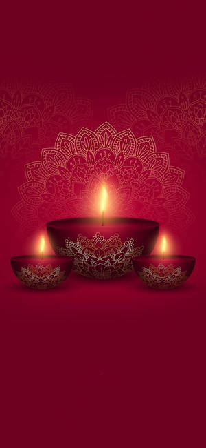 Fondo de pantalla de lámparas rojas de Diwali — iPhone 16 Fondos de pantalla