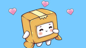 LankyBox Boxy Lindo Sobre Fondo Azul — Lindo dibujo animado Fondos de pantalla