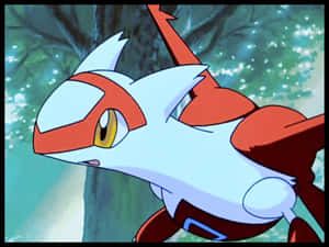Latias con árbol al fondo — Anime escritorio Fondos de pantalla